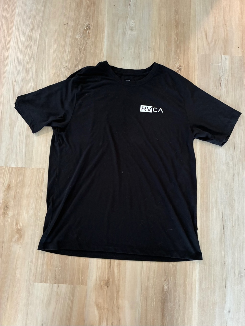 RVCA Black Short Sleeve Tee with White Logo